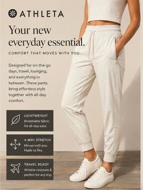 Athleta Trekkie Jogger Pants – Women’s Size 6 – Light Beige/Cream